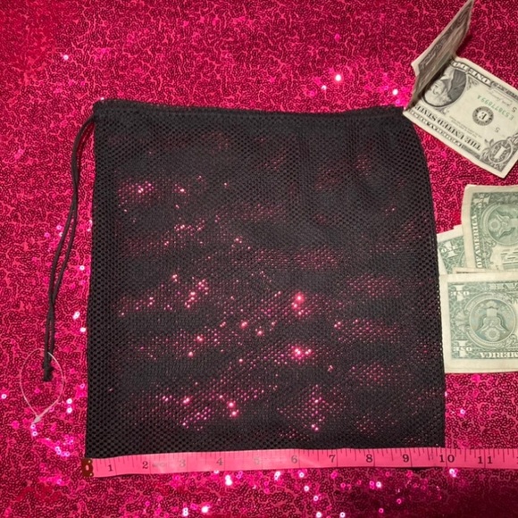 Mesh Fishnet Money Bag Wristlet Wallet See Through Purse Rave Dancewear goth emo - Picture 6 of 17